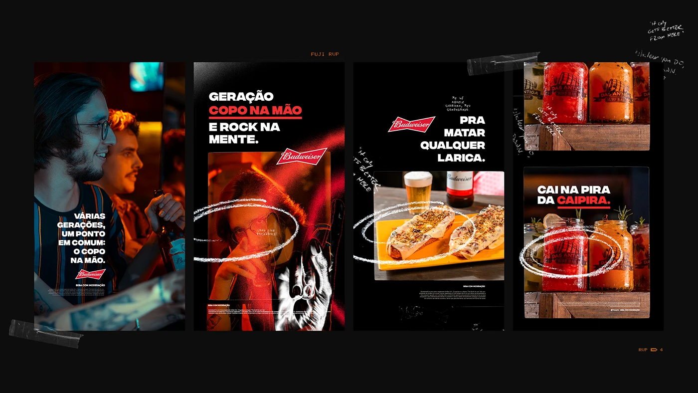 Posters com imagens da campanha Geração copo na mão