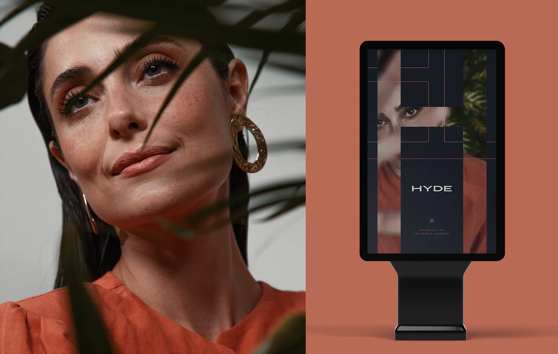 Modelo ao Lado do Totem da Campanha Hyde Atlântica 4312